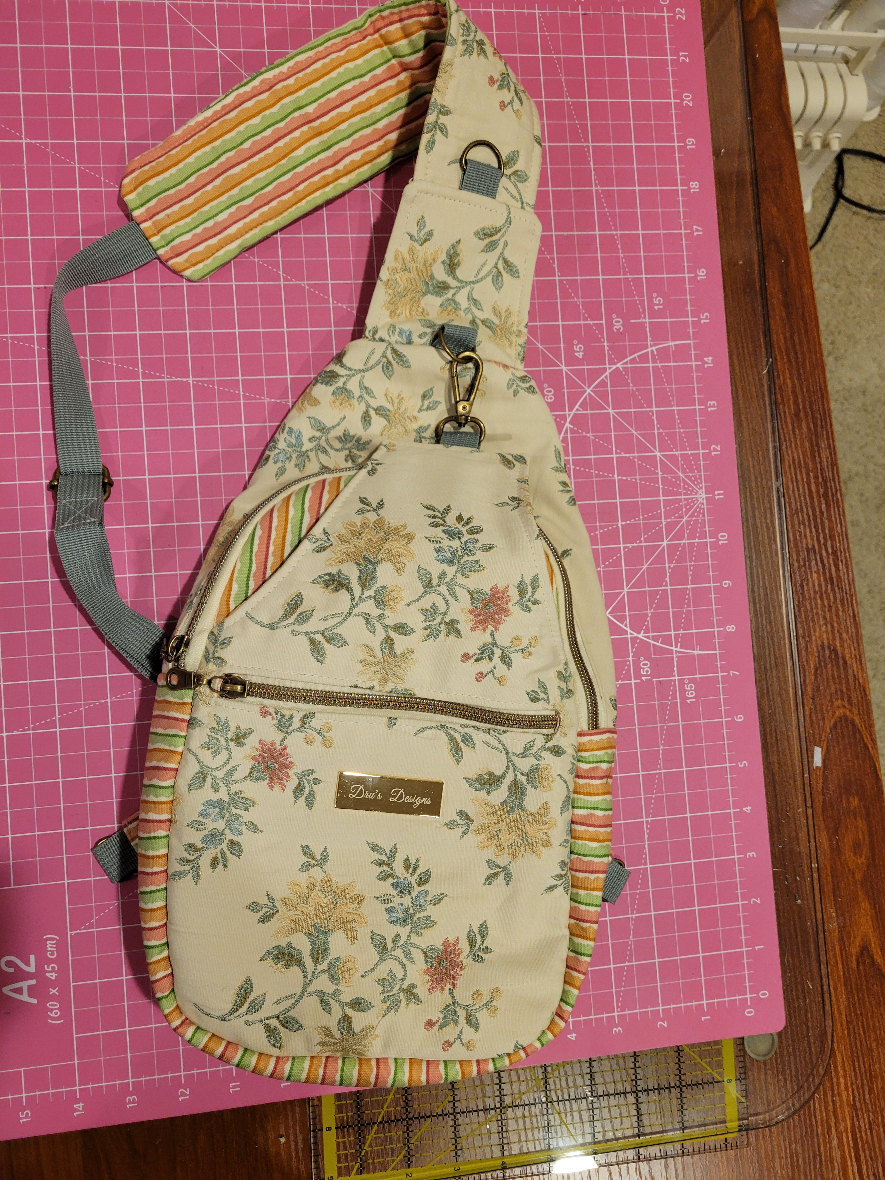 Sling Crossbody Bag in Pastel Brocade