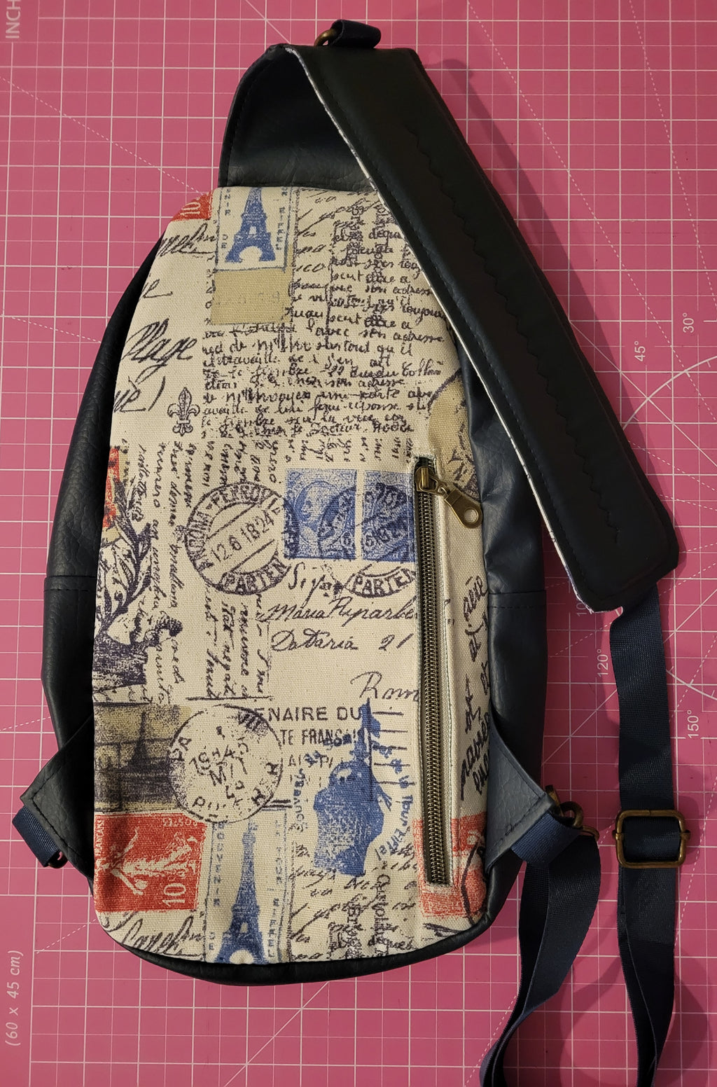 Sling Crossbody Bag Featuring Travel Postcard Theme