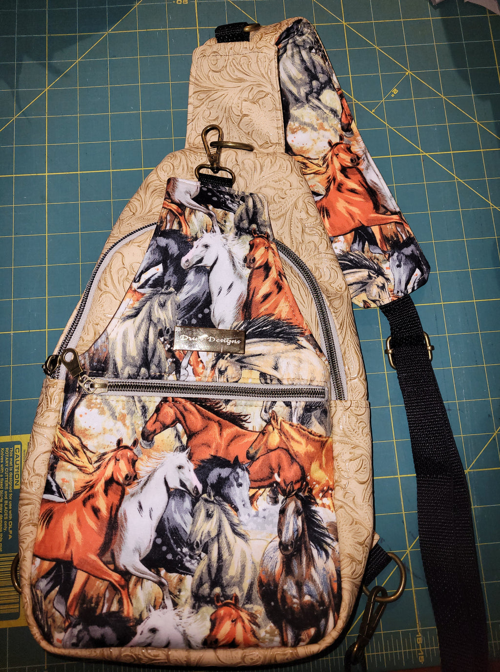 Crossbody Sling Bag with Horse Theme